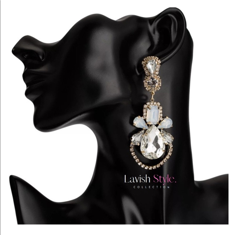 Rhinestone Flower Earrings